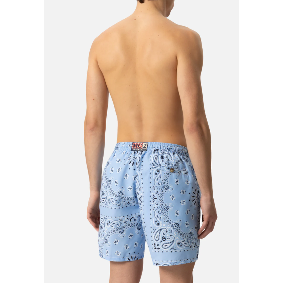 MC2 Saint Barth Caprese Swim Shorts in Light Blue Bandana Print