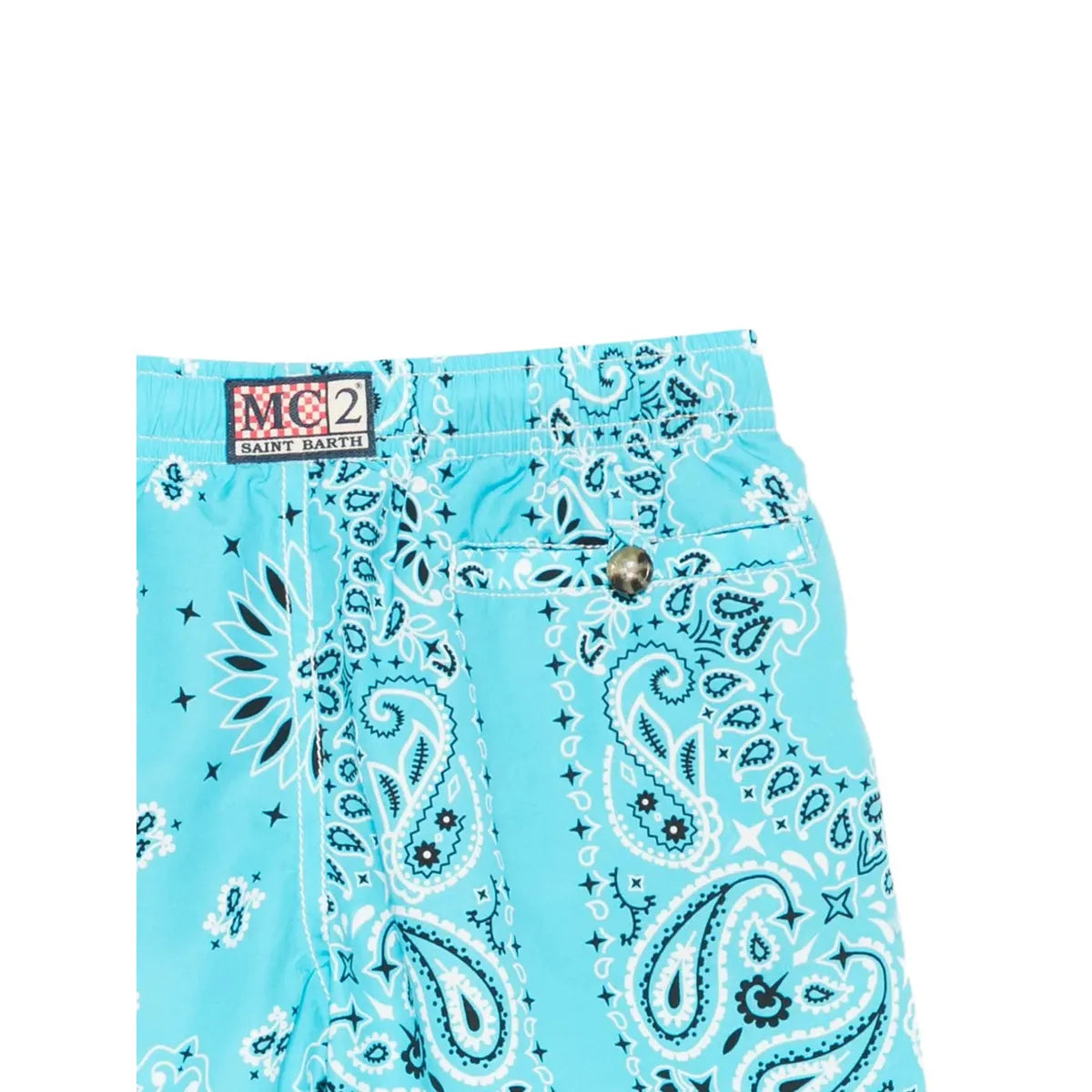 MC2 Saint Barth JR Caprese Swim Shorts in Turquoise Bandana Print
