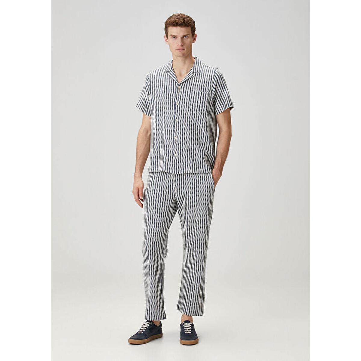 MC2 Saint Barth Calais Crochet Pants In White And Blue Stripes