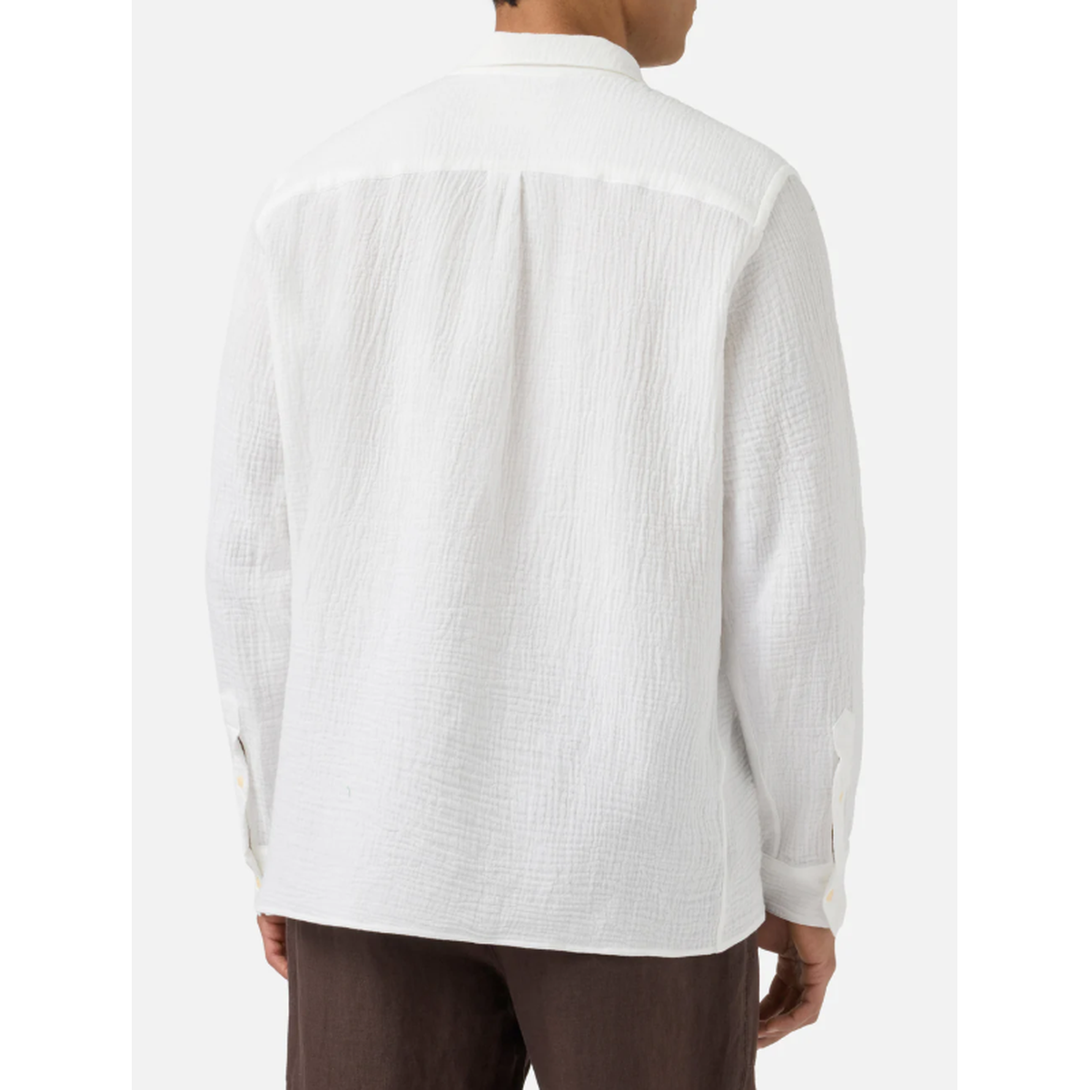 MC2 Saint Barth Ventotene Waffle Cotton Long-Sleeve Polo Shirt in White