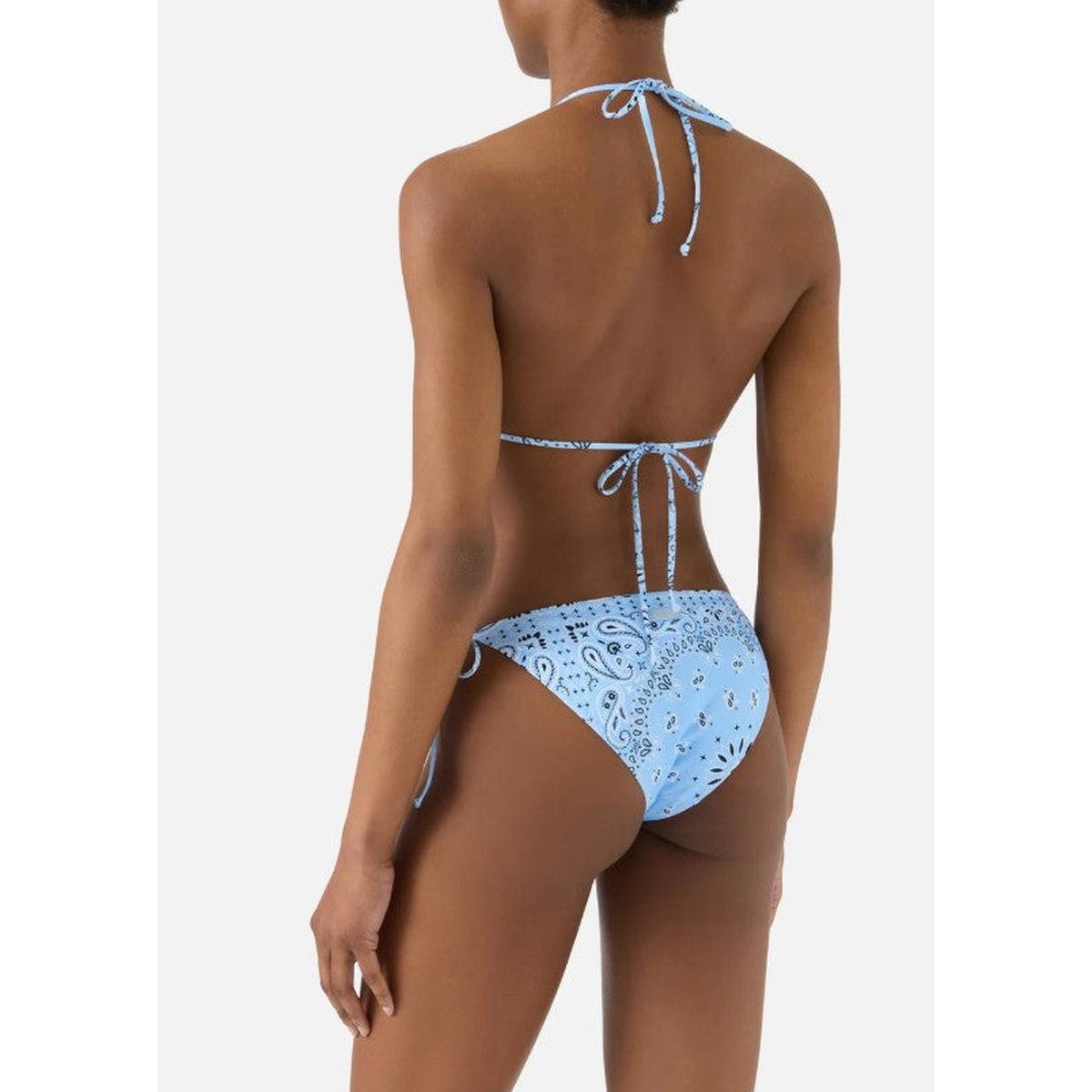 MC2 Saint Barth Leah Virgo Bikini in Light Blue Bandana Print