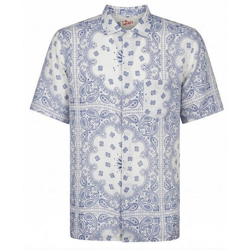 MC2 Saint Barth Sifnos Linen Shirt in Blue Bandana