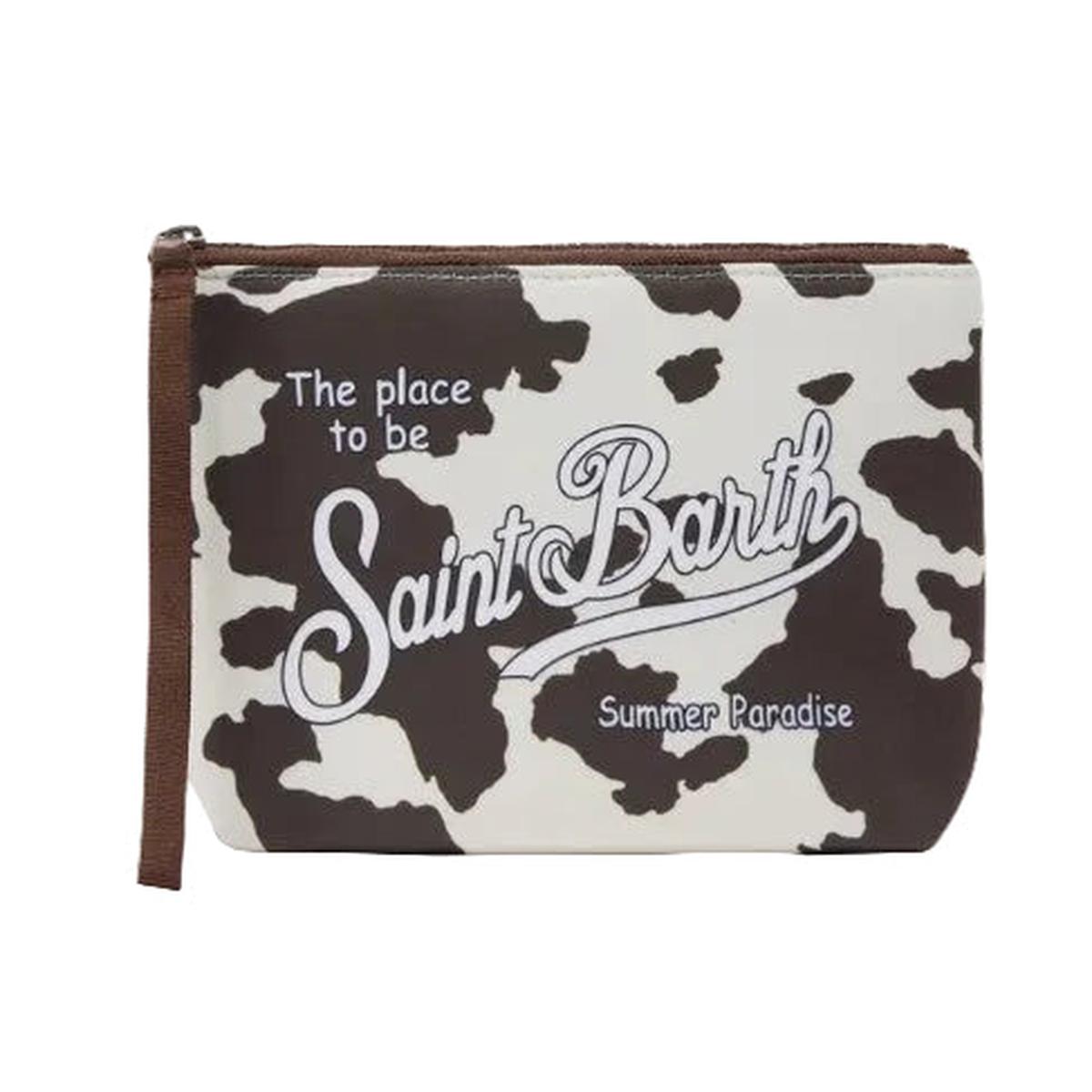 MC2 Saint Barth Aline Animalier Cow Print Scuba Pouch