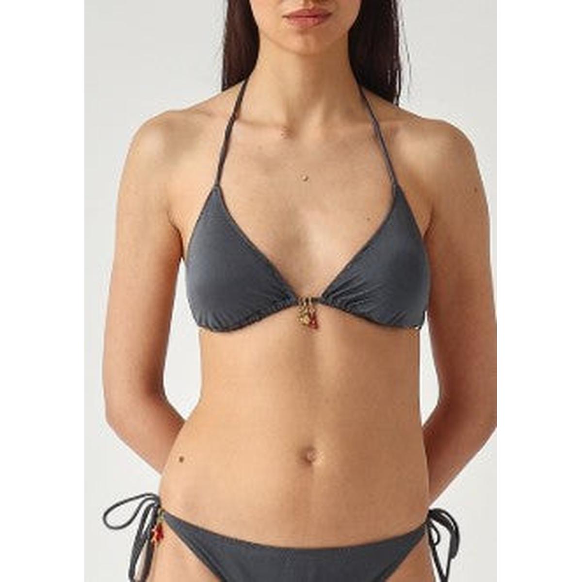 MC2 Saint Barth Leah Marielle Bikini with Glossy Finish and Charms in Black