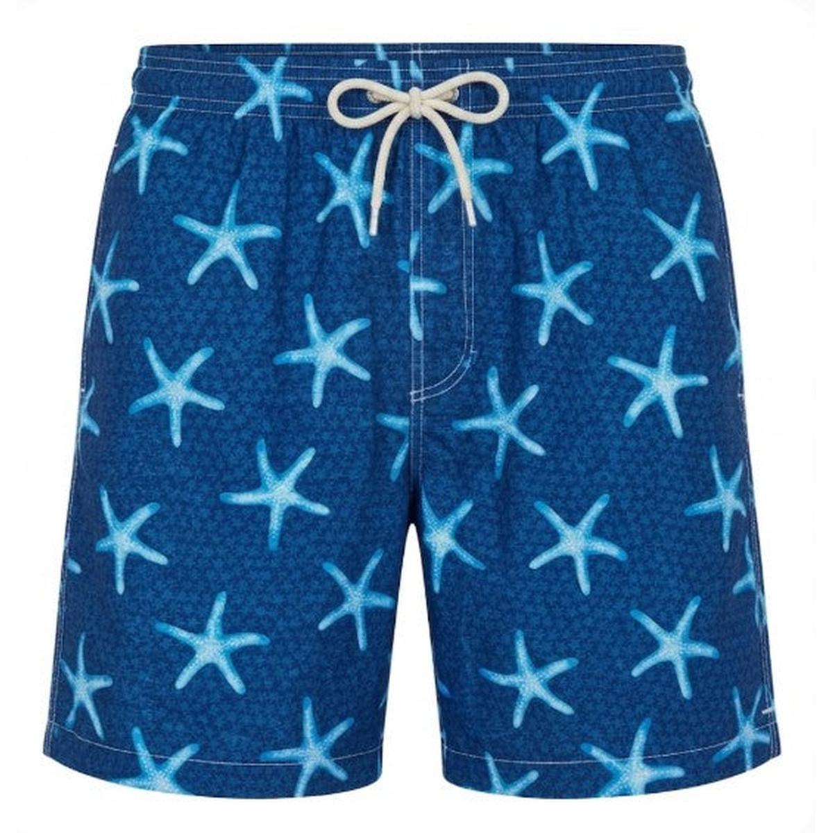 MC2 Saint Barth Lighting Swim Shorts in Blue Starfish Print