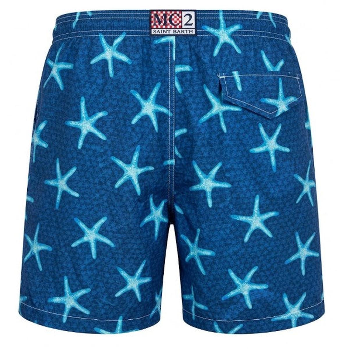 MC2 Saint Barth Lighting Swim Shorts in Blue Starfish Print