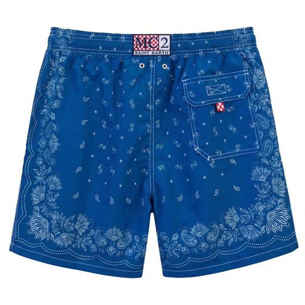 MC2 Saint Barth Gustavia Swim Shorts in Indigo Foulard Print