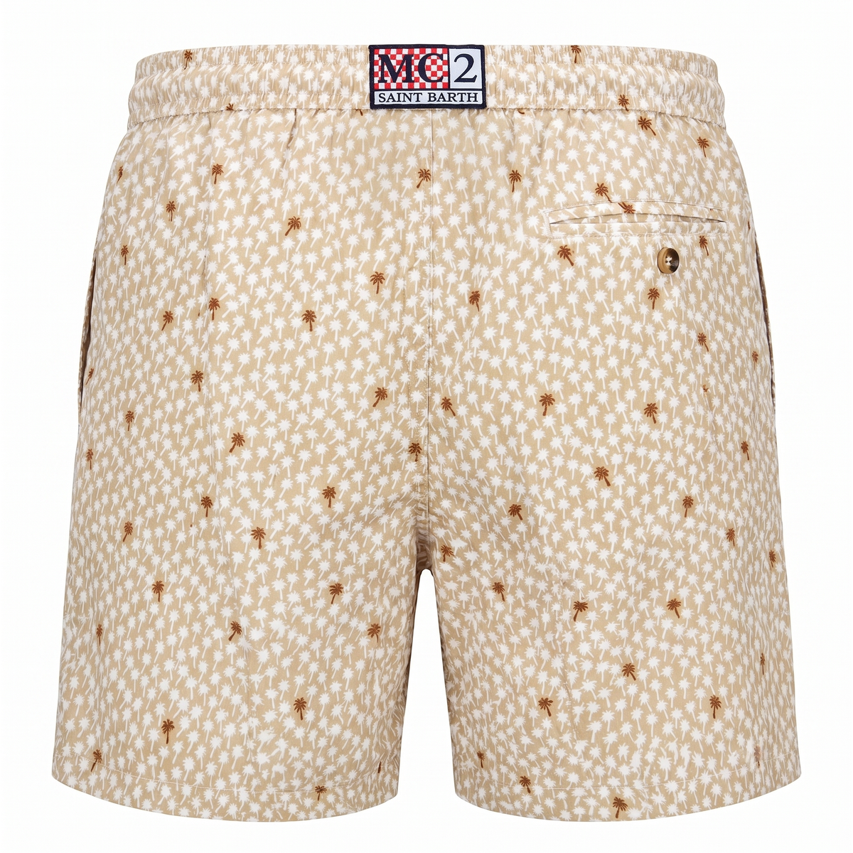 MC2 Saint Barth Lighting Micro Swim Shorts in Beige with Forêt Print