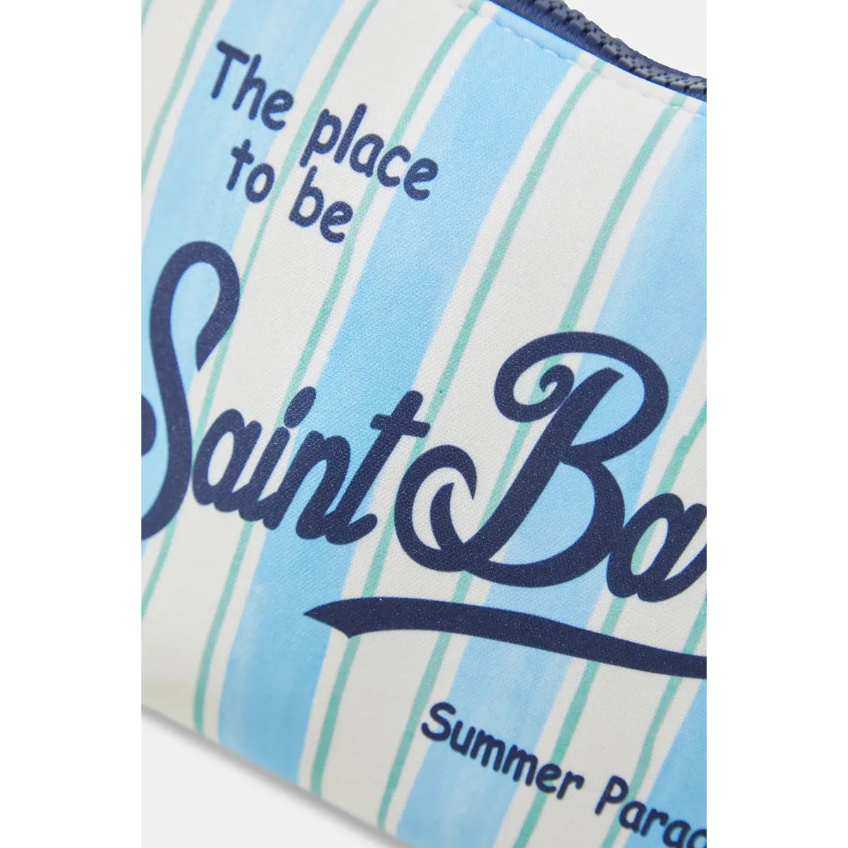 MC2 Saint Barth Aline Scuba Pouch with Light Blue Stripes