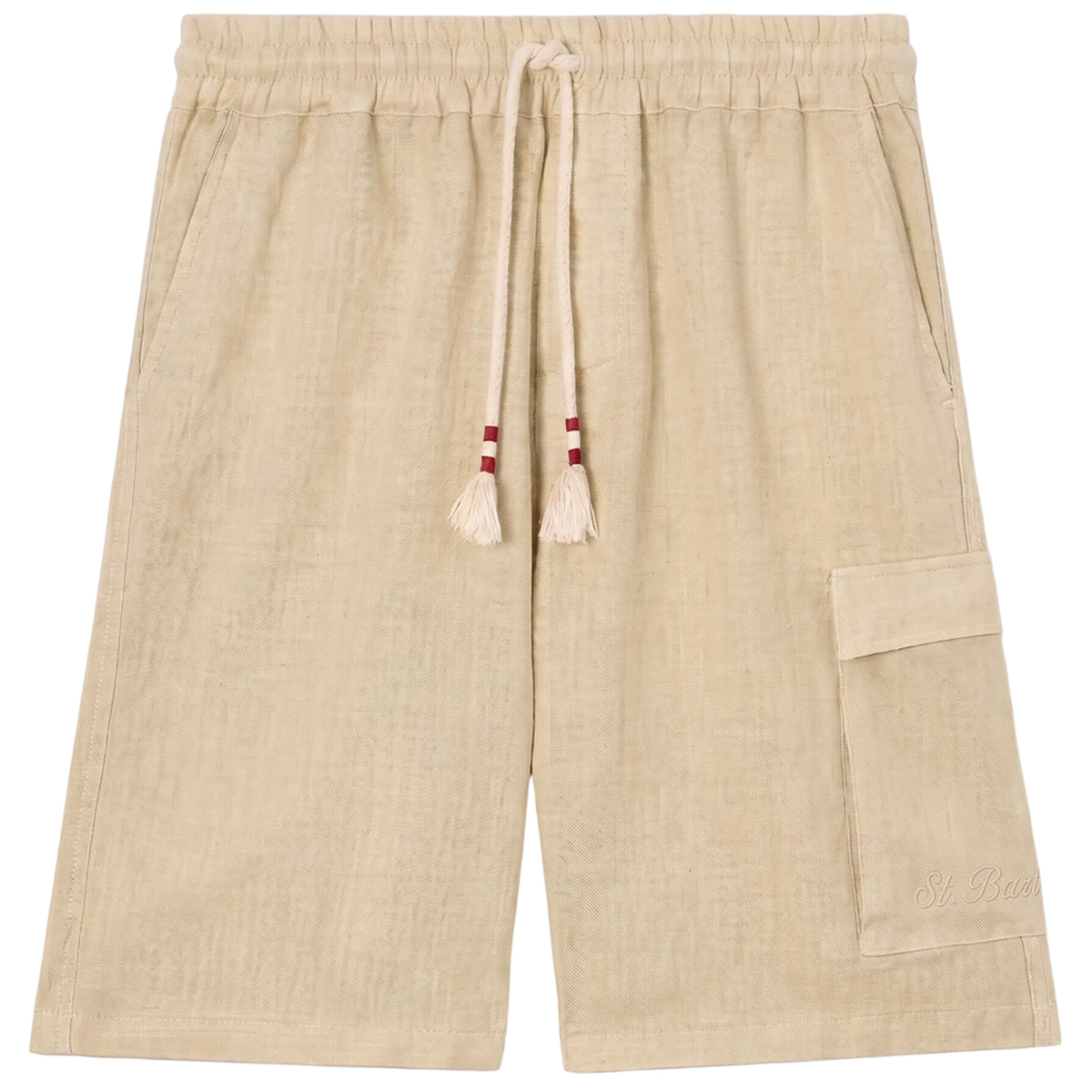 MC2 Saint Barth Marselille Linen Bermuda Shorts In Beige