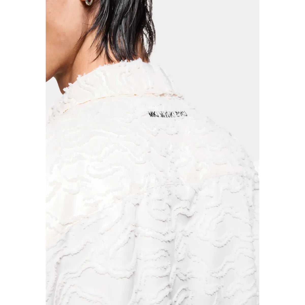 MKI Jacquard Fringe Vacation Shirt in Bone