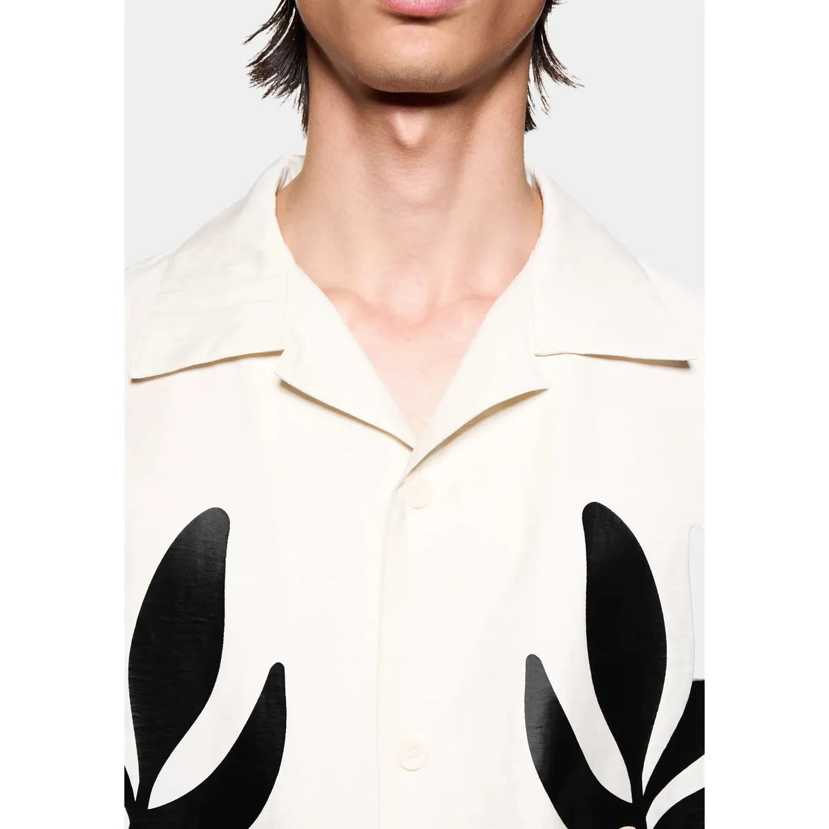 MKI Botanical Print Vacation Shirt in Bone