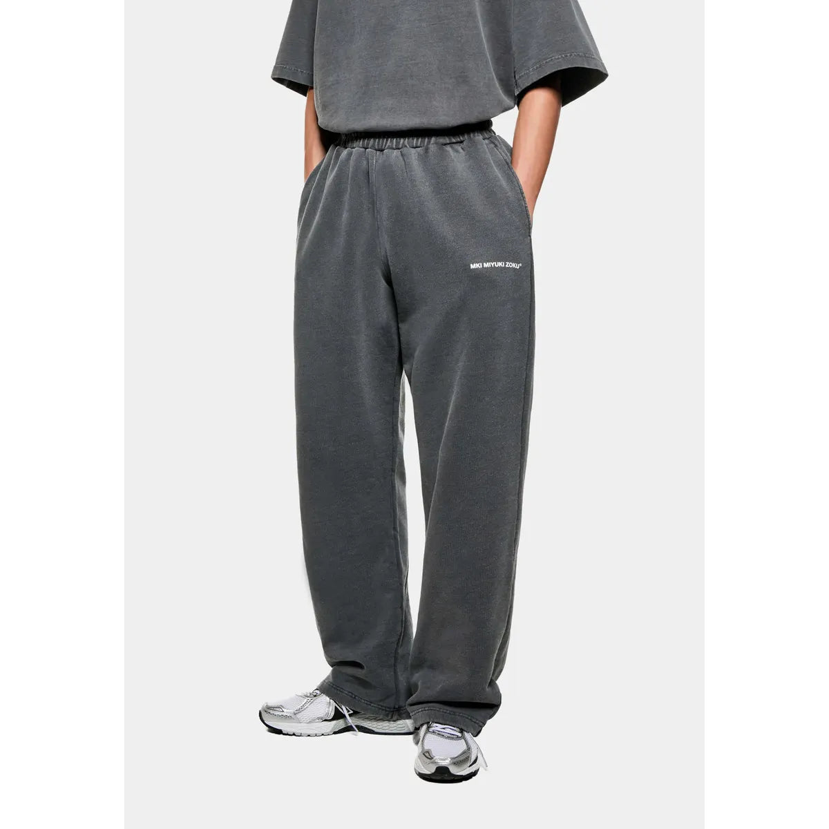 MKI Uniform Wide Leg Joggers in Pigment Black