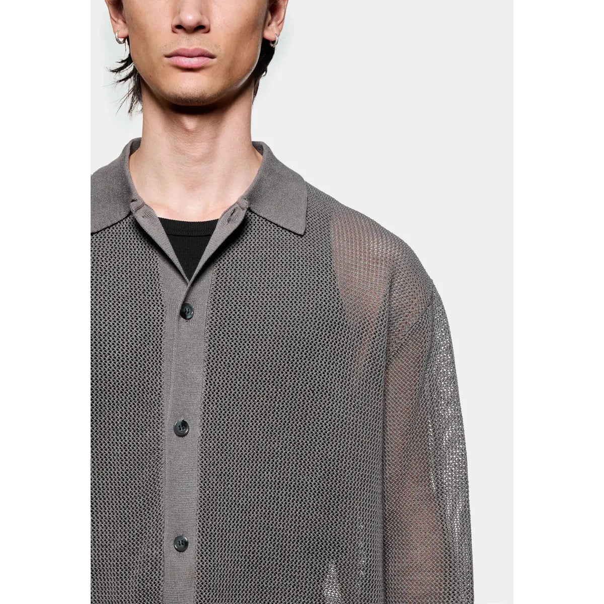 MKI Linen Loose Knit Cardigan in Espresso