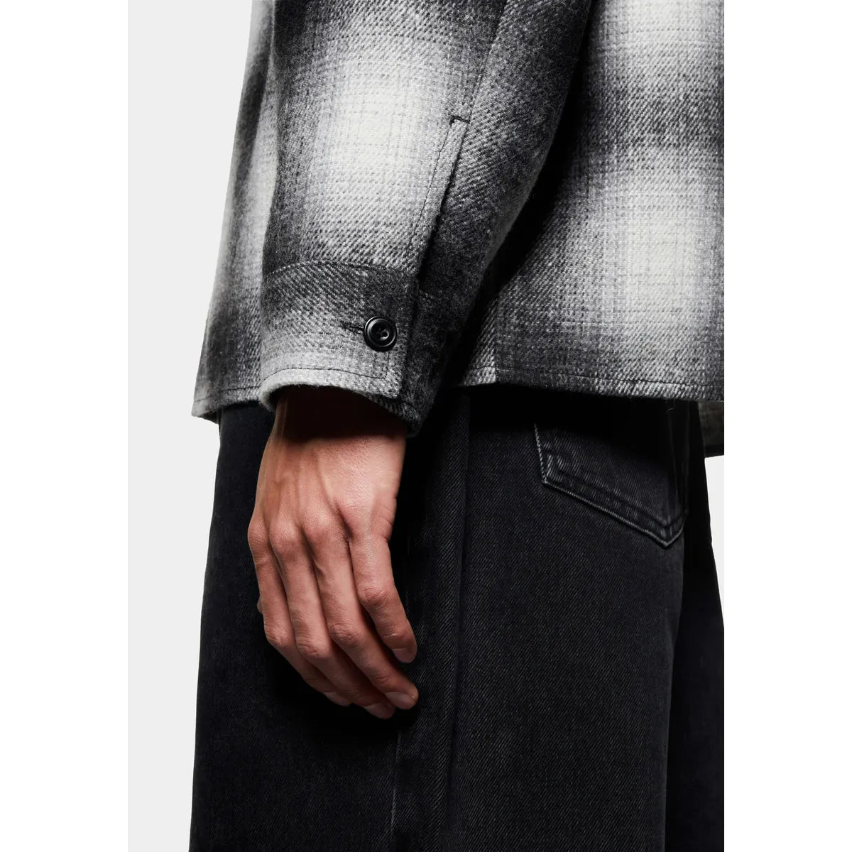 MKI WOOL CHECK BOX WHITE / BLACK SHIRT