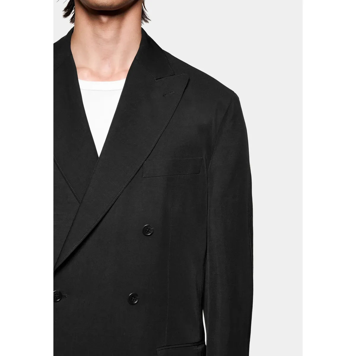 MKI Double Breasted Suit Jacket in Black