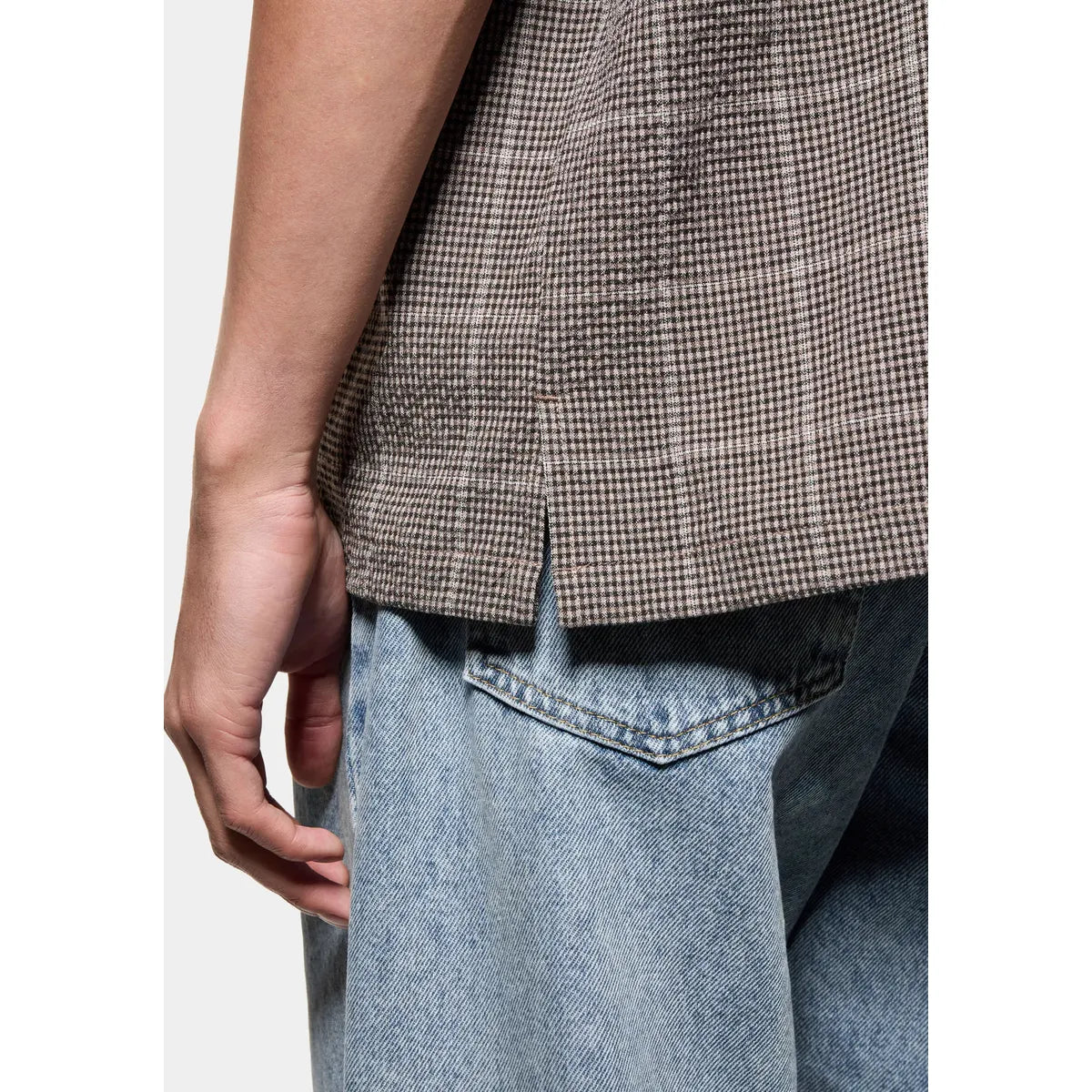 MKI Seersucker Check Vacation Shirt in Brown