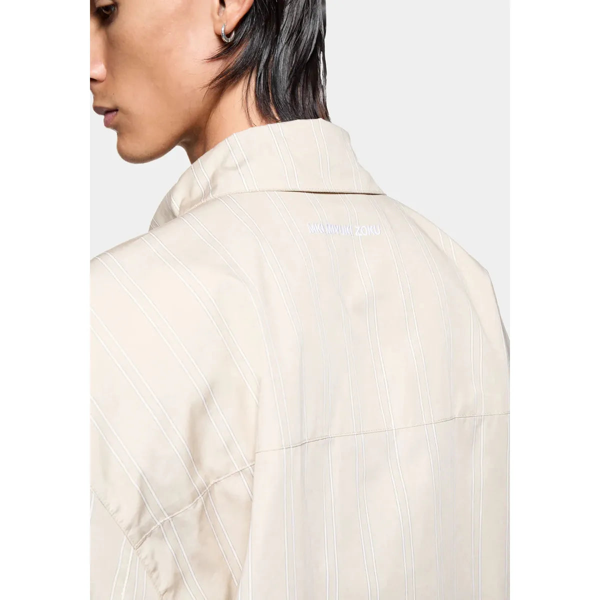 MKI Poplin Stripe Box Dress Shirt in Light Sage