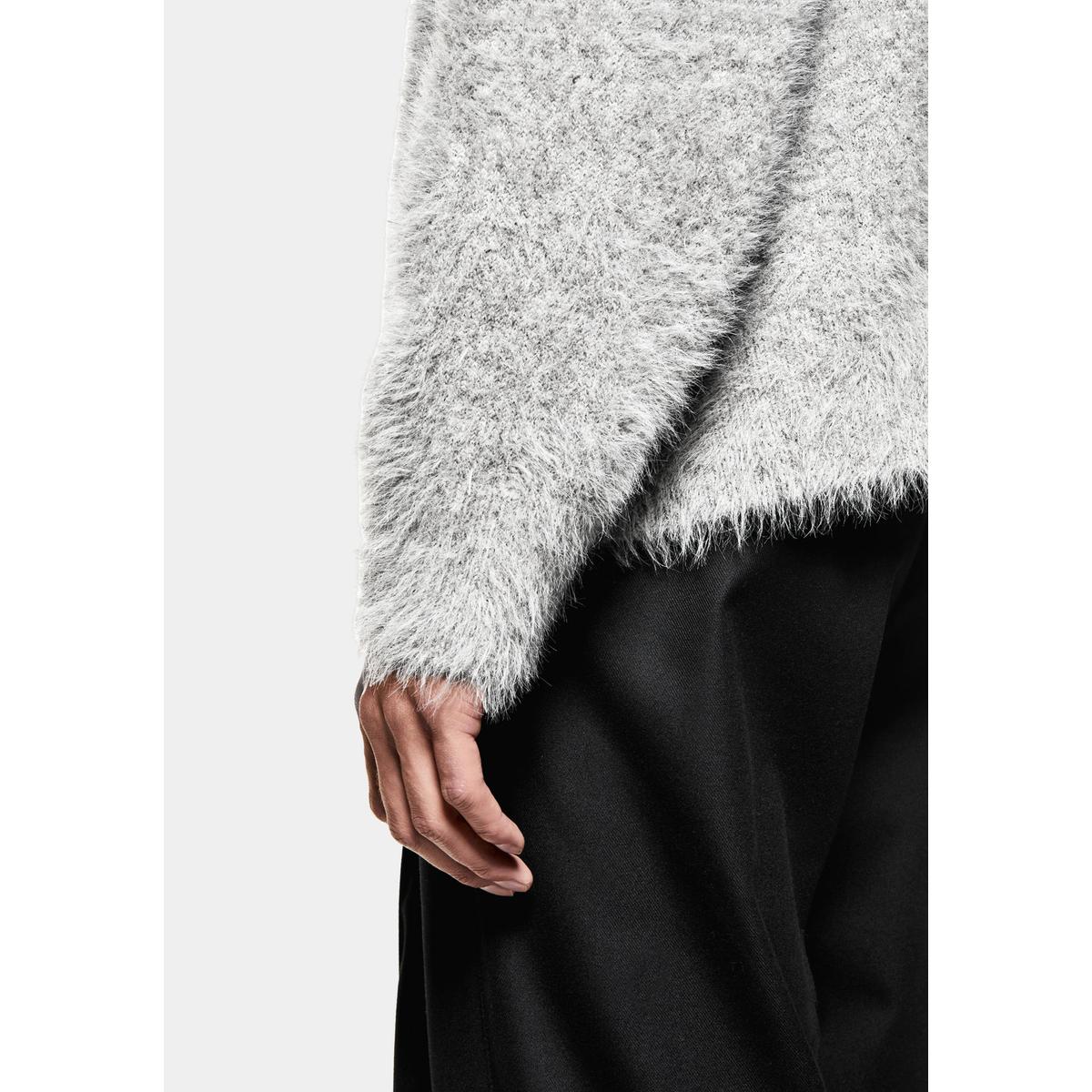 MKI FAUX ALPACA KNIT GREY MELANGE CREWNECK