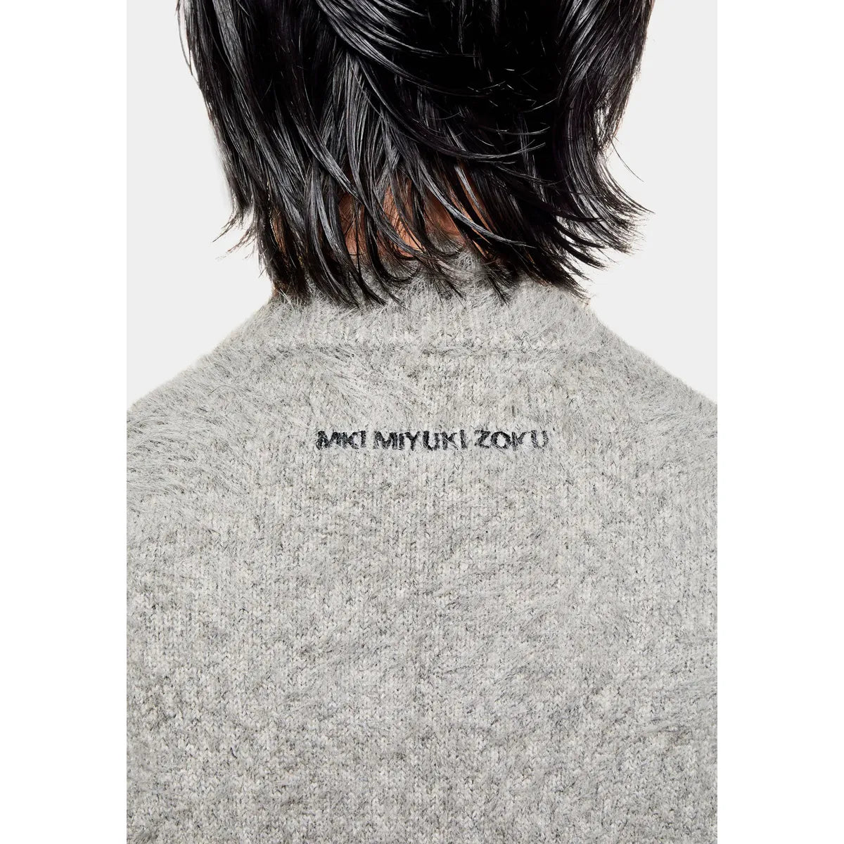 MKI FAUX ALPACA KNIT CHARCOAL MELANGE CREWNECK