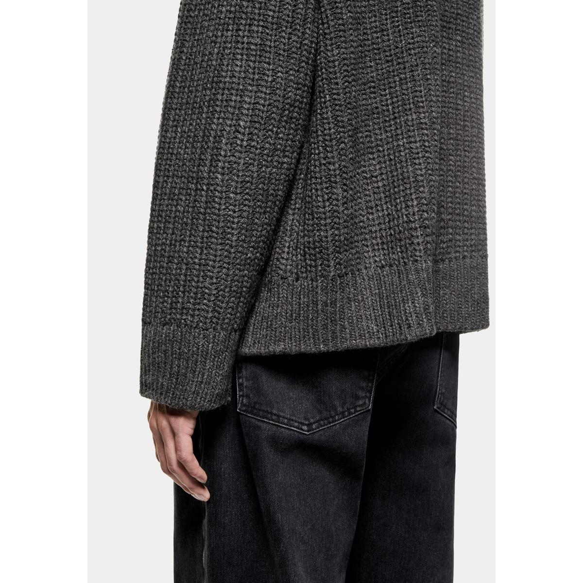 MKI CHUNKY RIB KNIT CHARCOAL MELANGE HOODY