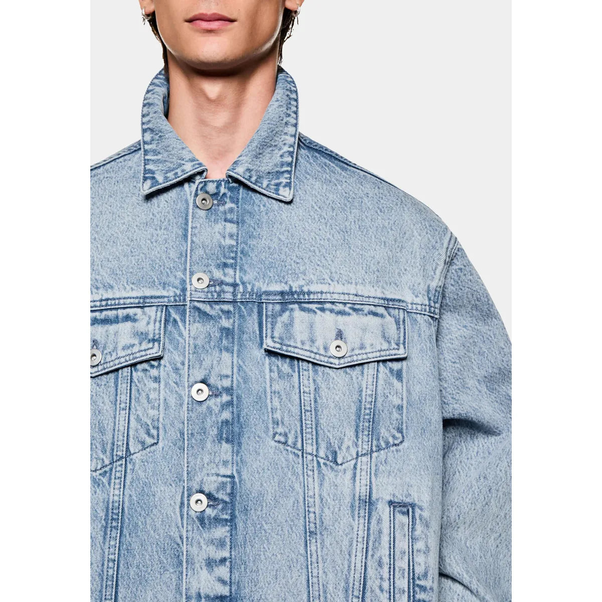 MKI DENIM TRUCKER BLEACH WASH JACKET
