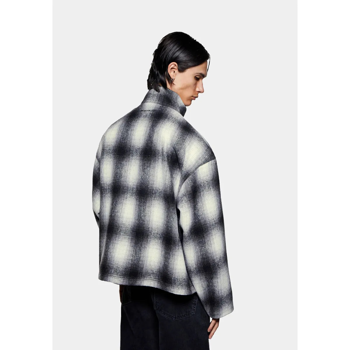 MKI WOOL CHECK TRACK OFF WHITE / BLACK JACKET