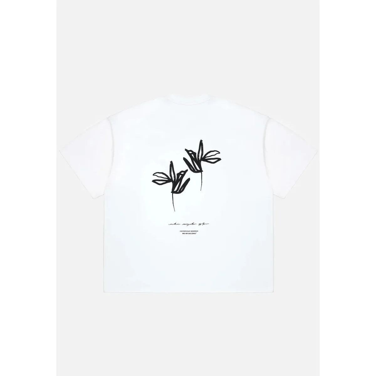 MKI WHITE INK FLOWER T-SHIRT
