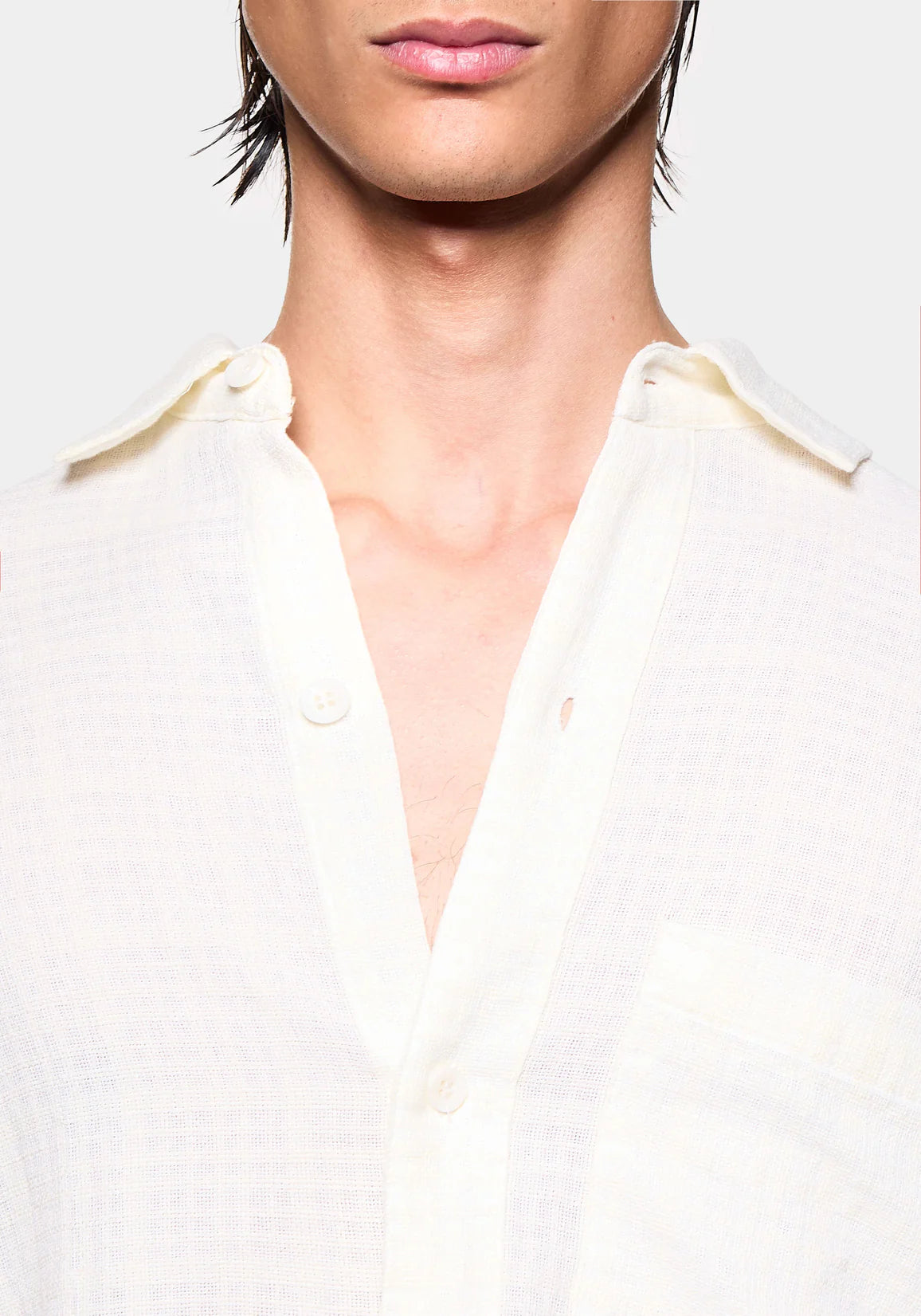 MKI LOOSE WEAVE CHECK BOX DRESS SHIRT