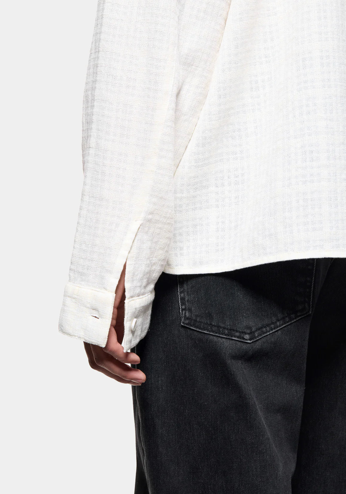 MKI LOOSE WEAVE CHECK BOX DRESS SHIRT