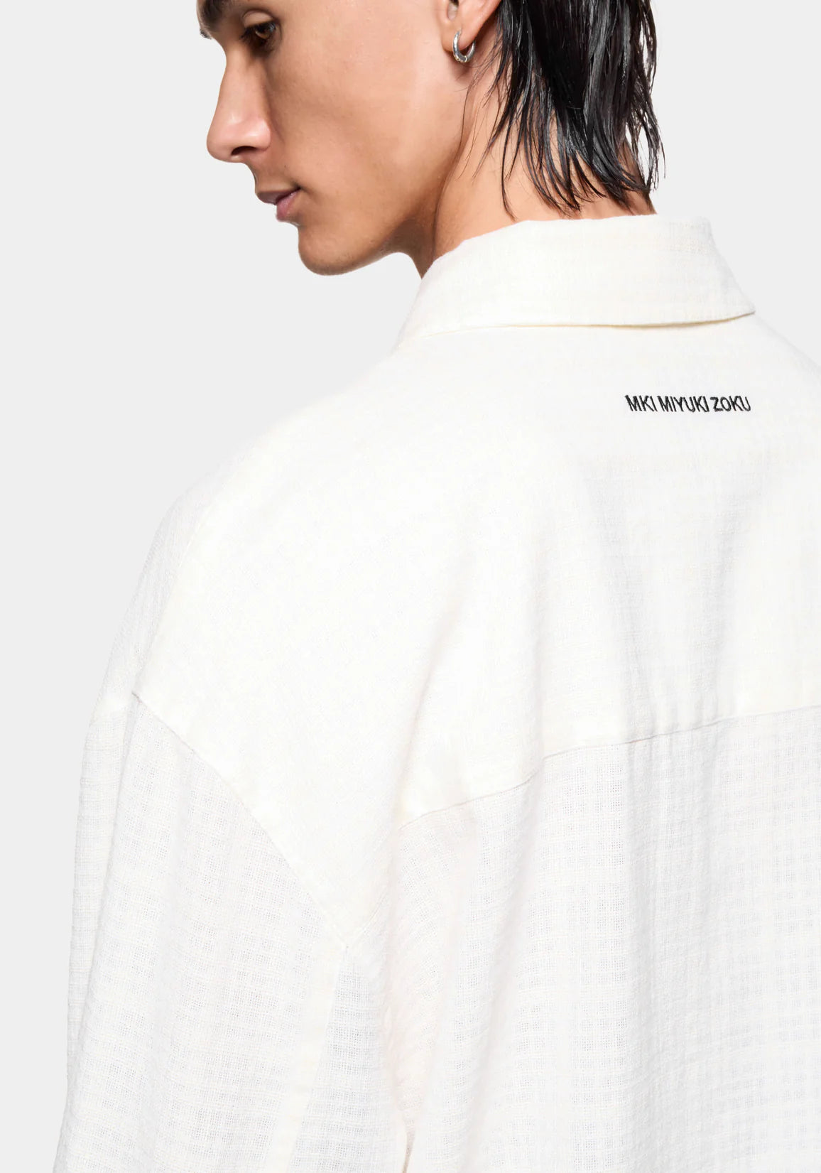 MKI LOOSE WEAVE CHECK BOX DRESS SHIRT
