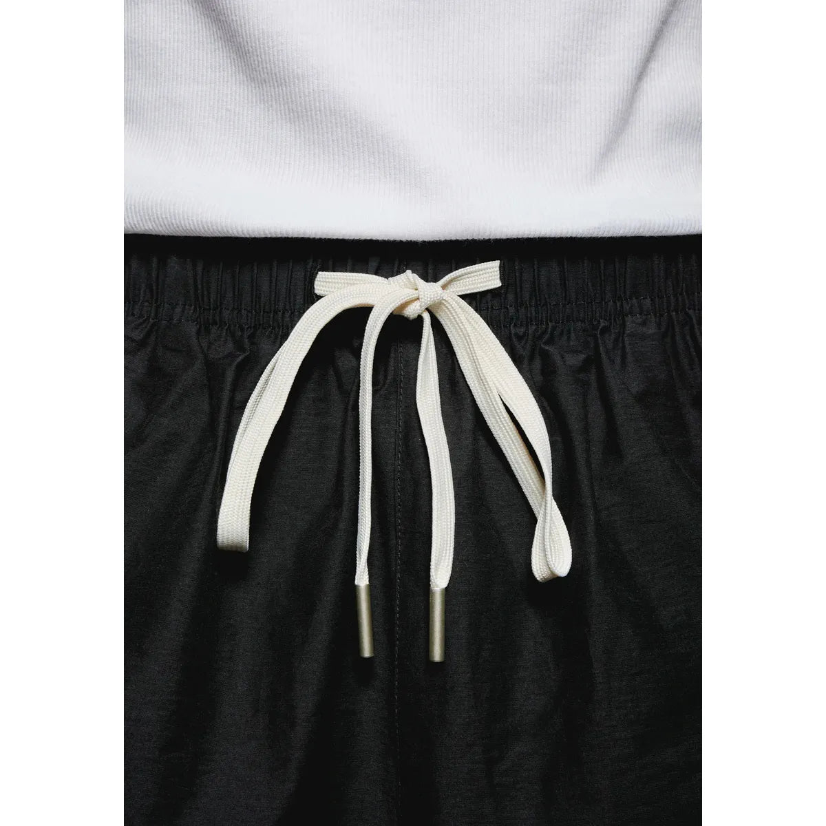MKI BLACK WASHED COTTON NYLON SHORTS
