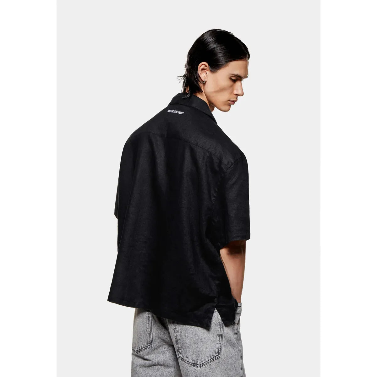 MKI BLACK LINEN VACATION SHIRT