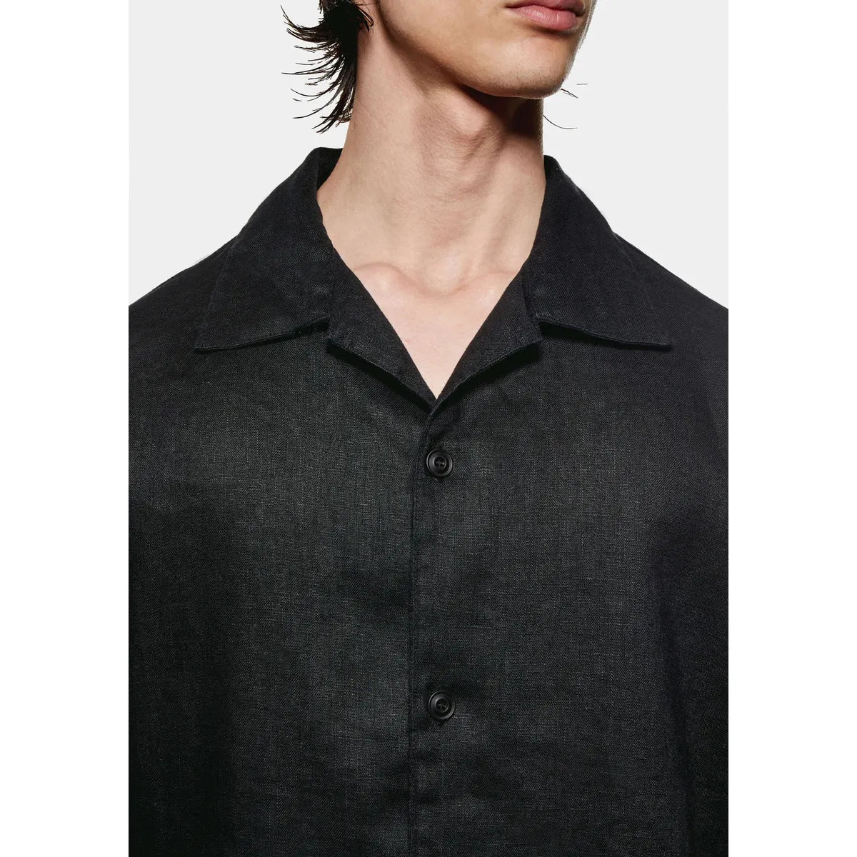 MKI BLACK LINEN VACATION SHIRT