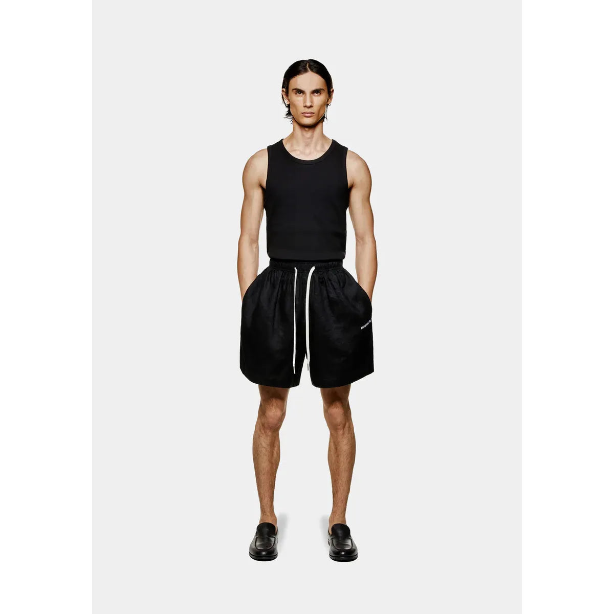 MKI BLACK LINEN SHORTS