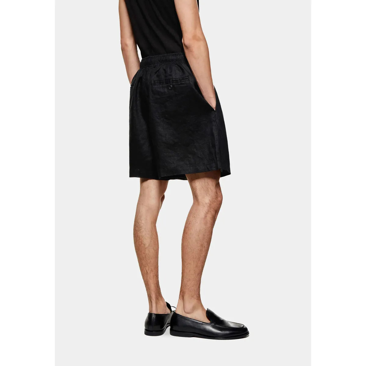 MKI BLACK LINEN SHORTS