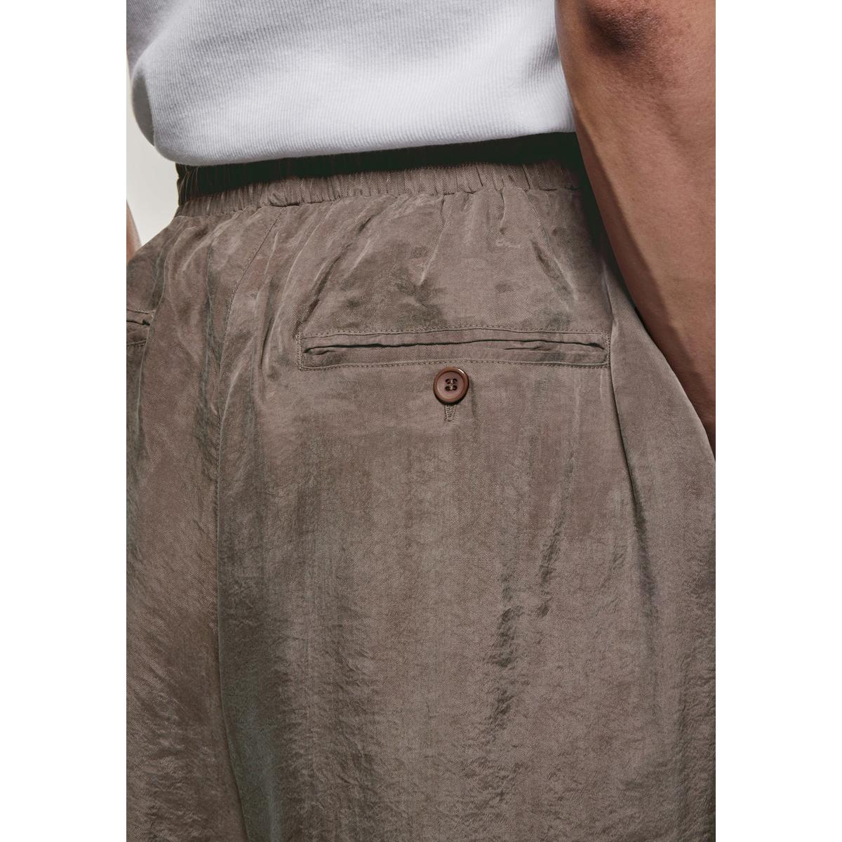 MKI BROWN SANDWASH CUPRO WIDE LEG TROUSERS