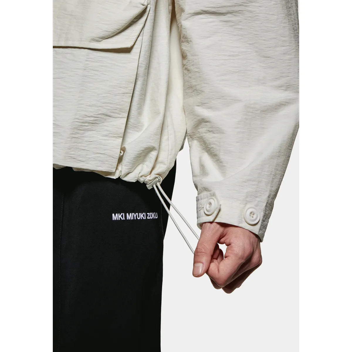 MKI BONE WASHED COTTON NYLON BOX OVERSHIRT