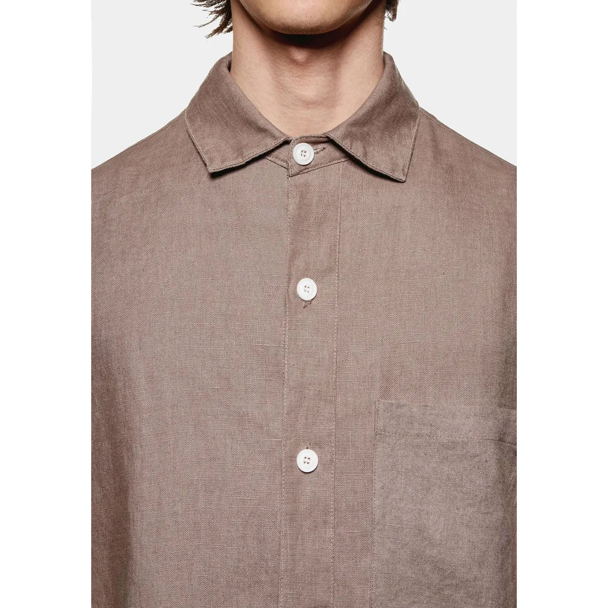 MKI MUSHROOM LINEN BOX DRESS SHIRT