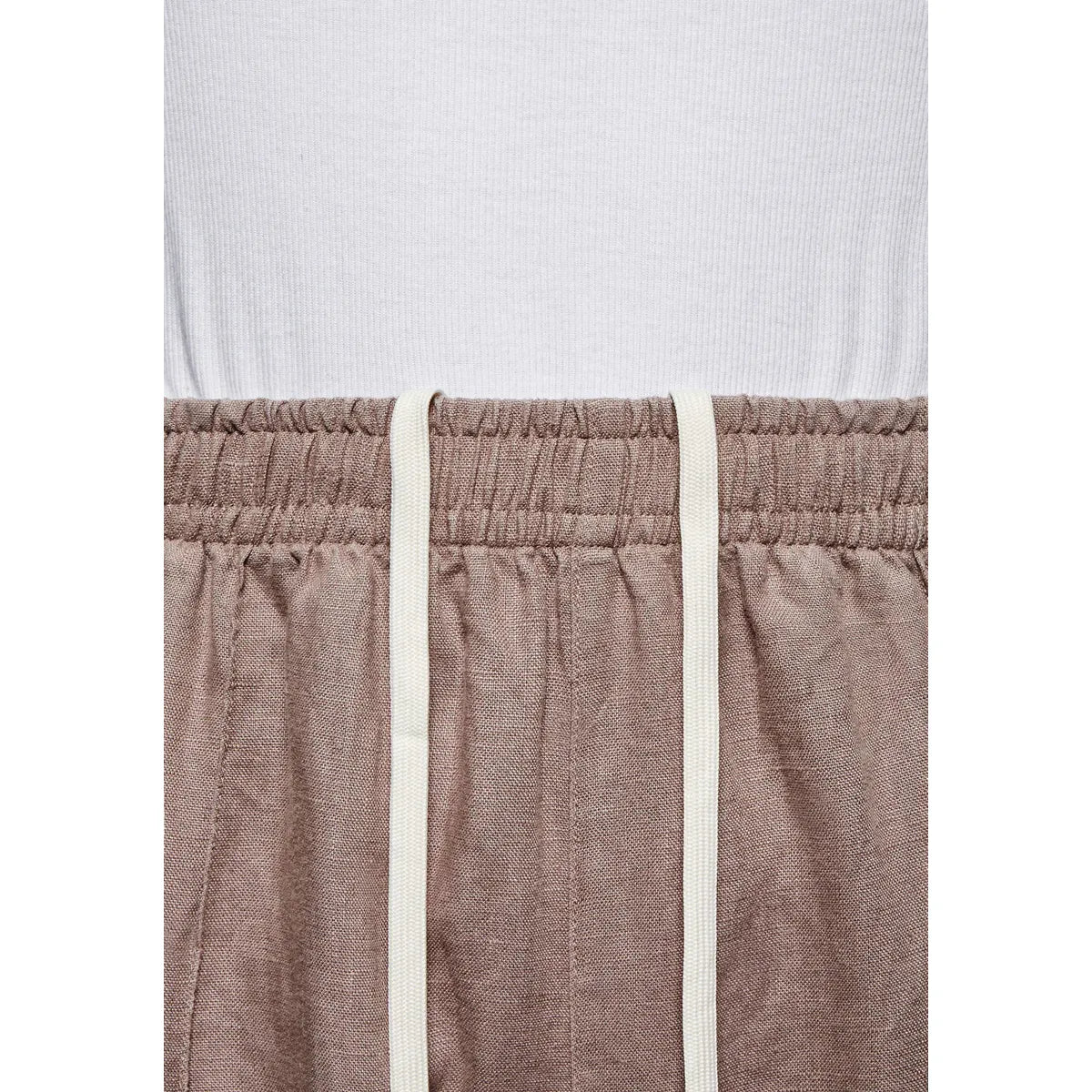 MKI MUSHROOM LINEN WIDE LEG TROUSERS