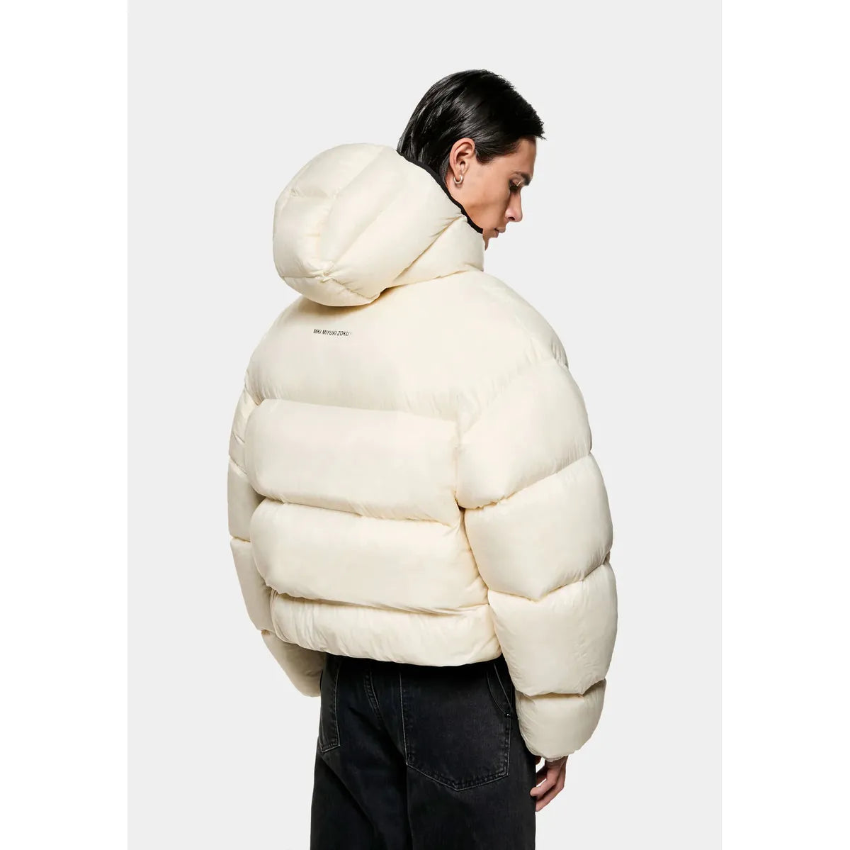 MKI TRANSLUCENT HOODED BUBBLE OFF WHITE JACKET
