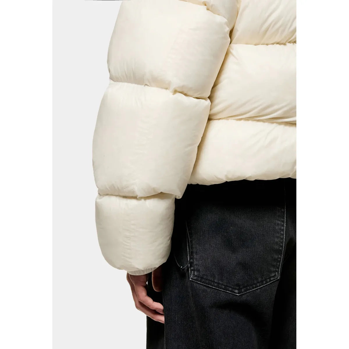 MKI TRANSLUCENT HOODED BUBBLE OFF WHITE JACKET