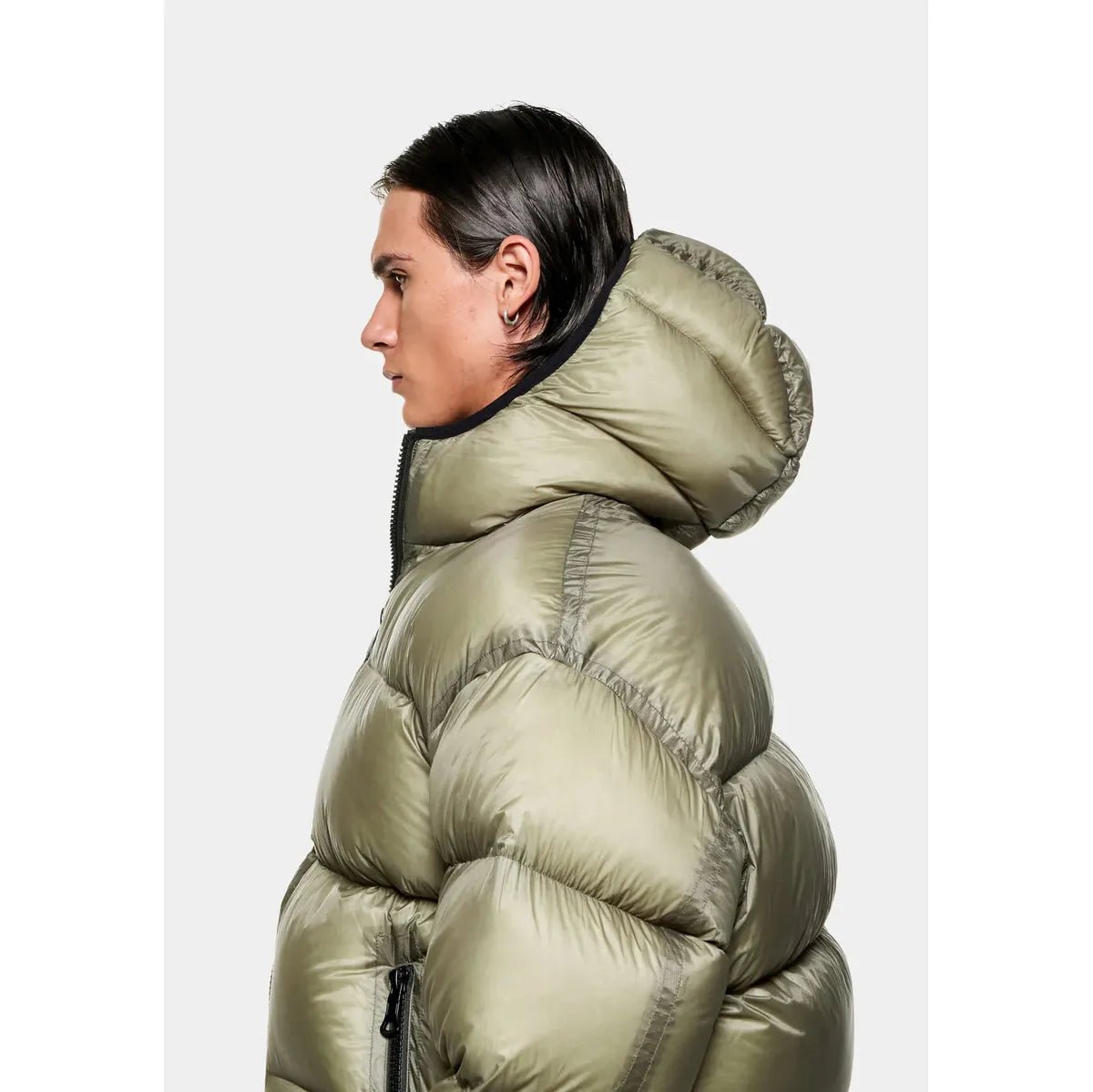 MKI TRANSLUCENT HOODED BUBBLE SAGE JACKET
