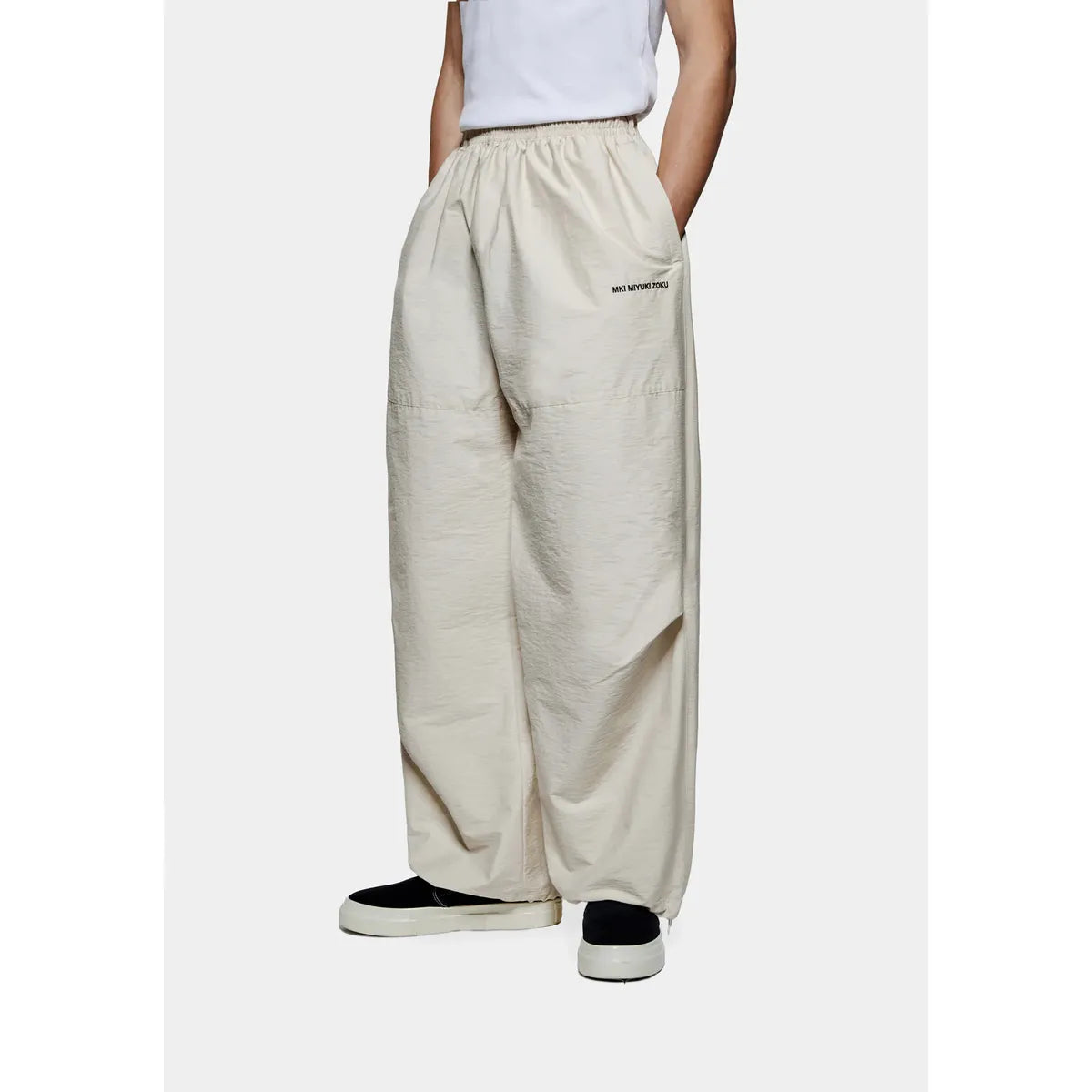 MKI BONE WASHED COTTON NYLON PARACHUTE PANTS