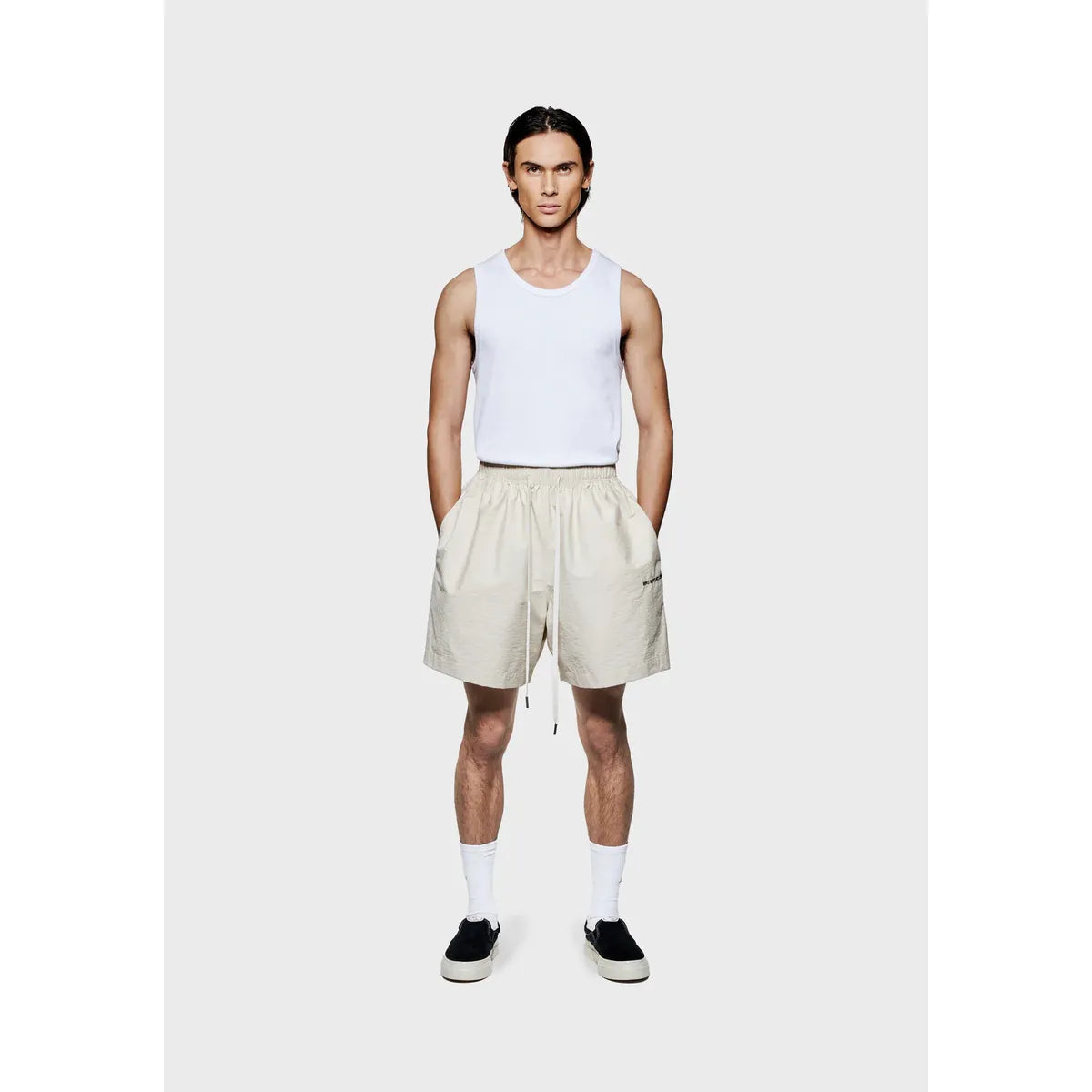 MKI BONE WASHED COTTON NYLON SHORTS
