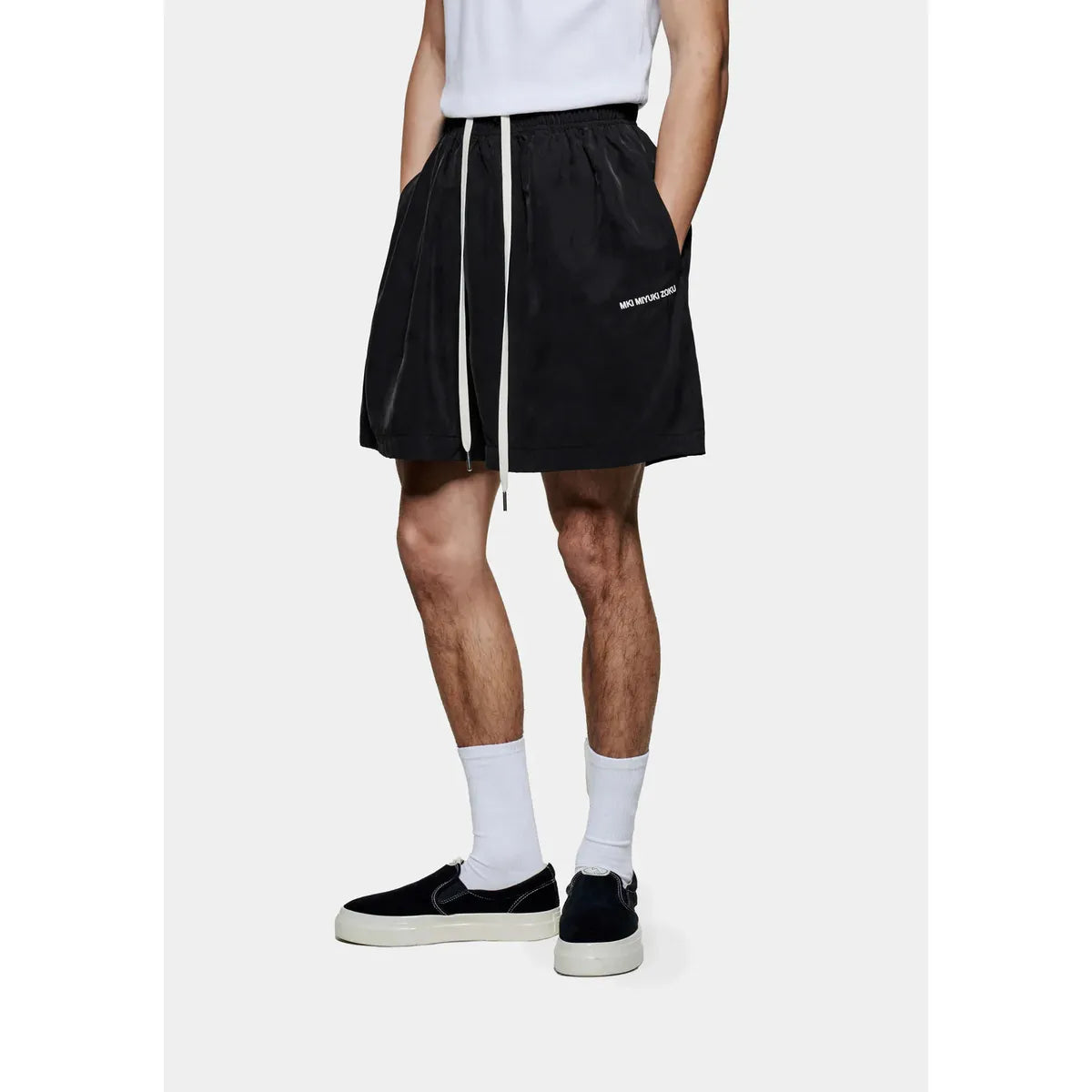 MKI BLACK SANDWASH CUPRO SHORTS