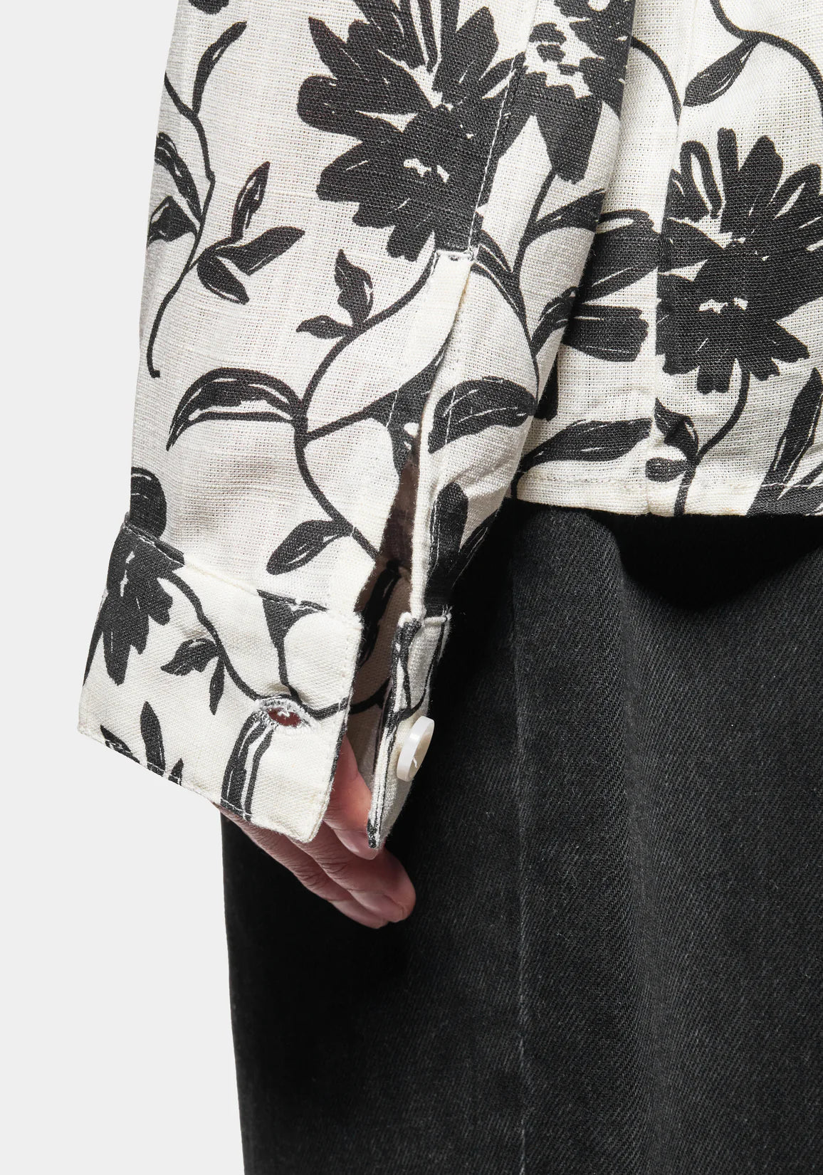 MKI FLORAL LINEN BOX DRESS SHIRT