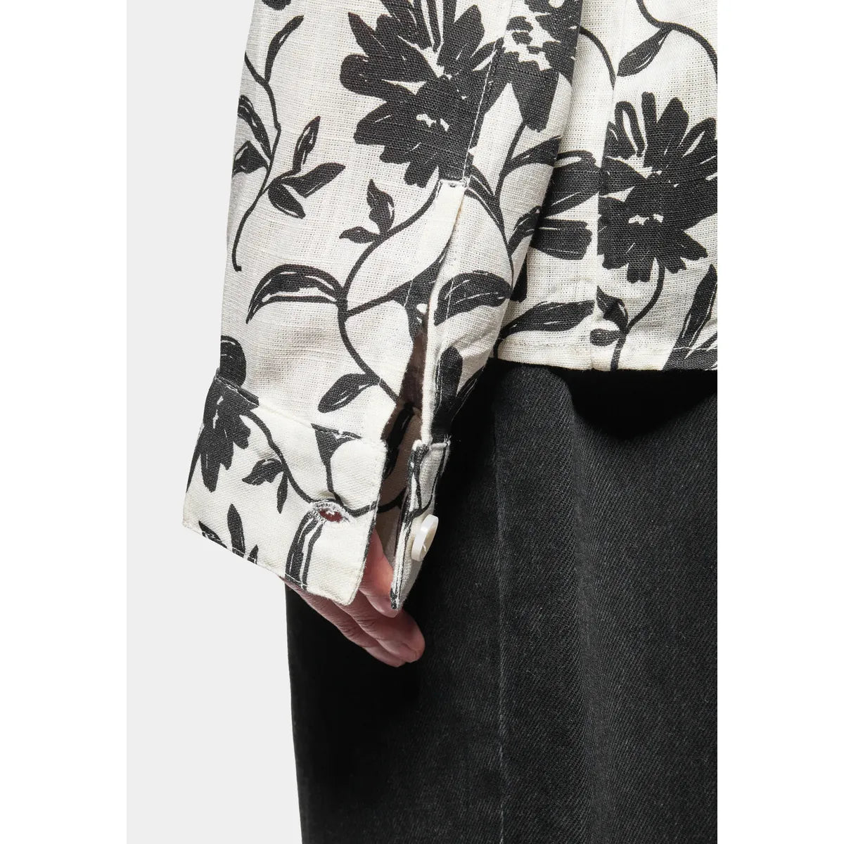 MKI FLORAL LINEN BOX DRESS SHIRT