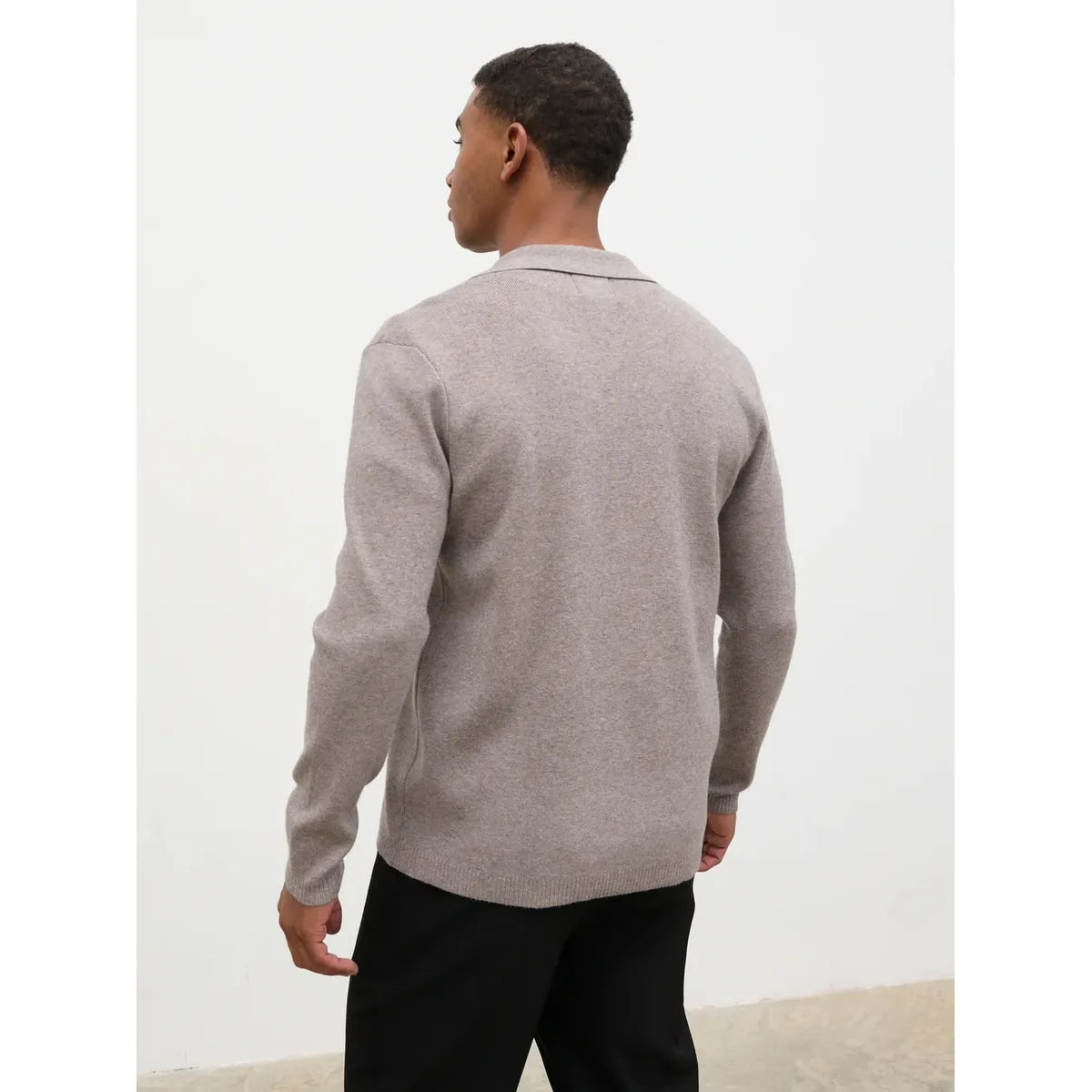 NOBL Marley Cuban Collar Knit Shirt - Mushroom