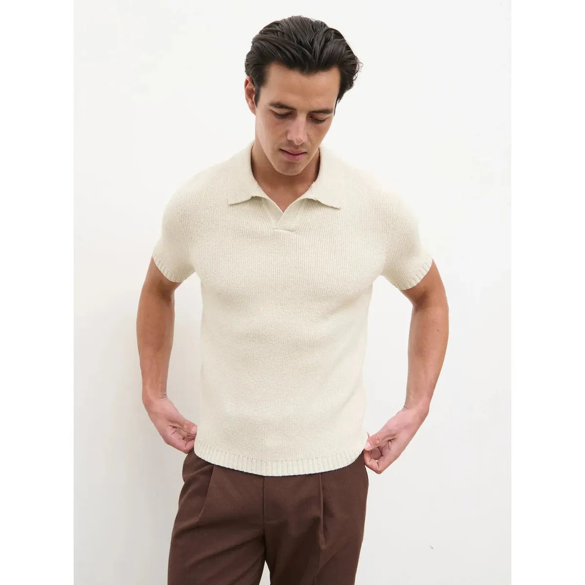NOBL Mason Fine Tape Knit Polo